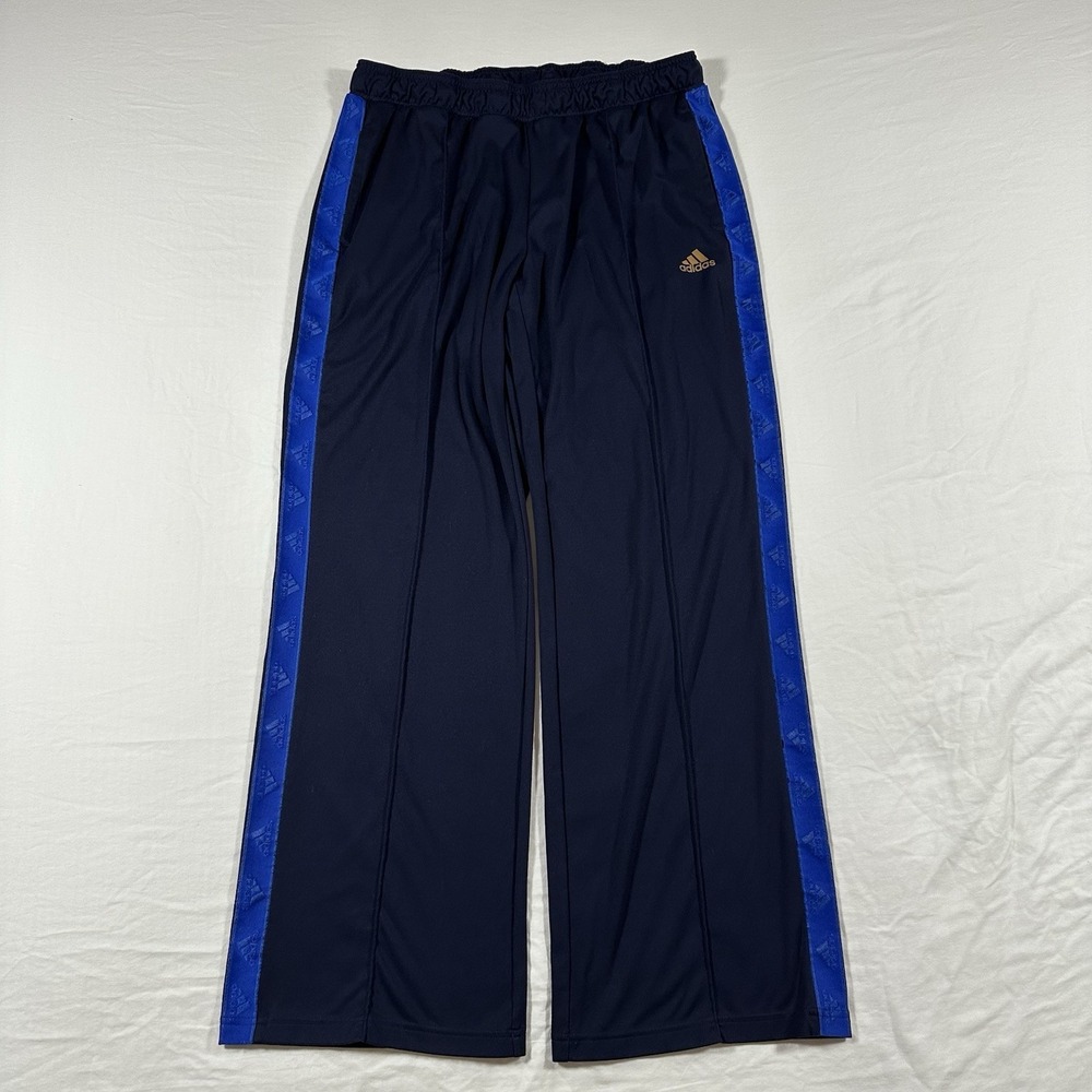 Adidas Sweat Pants The Stripe Logo Elastic Waist Navy Joggers Men's Large